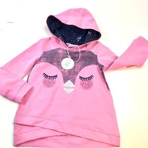 Little Girls Pink Hoodie. Oliver We care supporting sustainable Cotton Size: 2